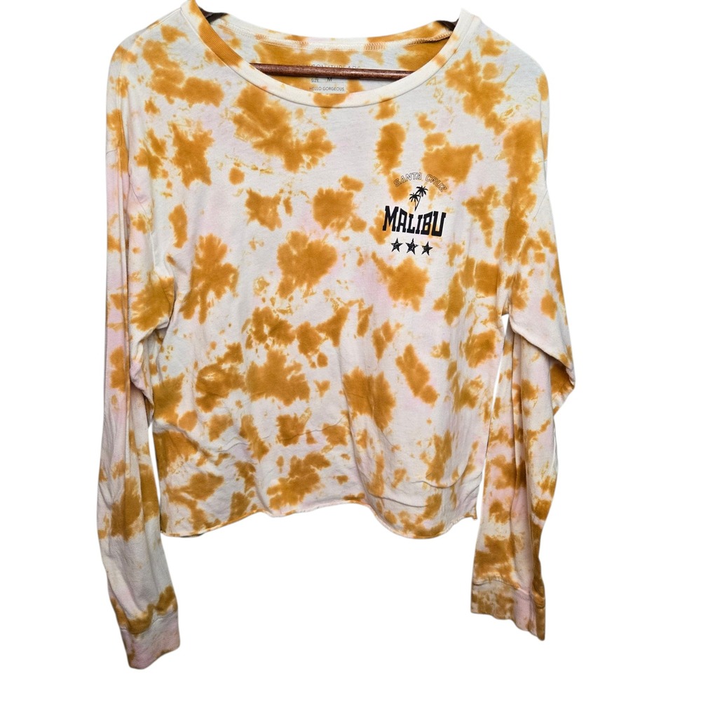 Grayson Threads Santa Cruz Malibu Tie‎ Dye Long Sleeve Crop Top Size M